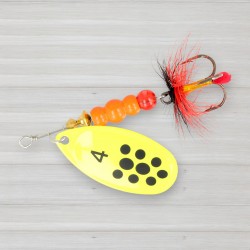 Блешня обертова ZEOX Reactive № 4, 9г, колір 012 Fluo-Black Dot